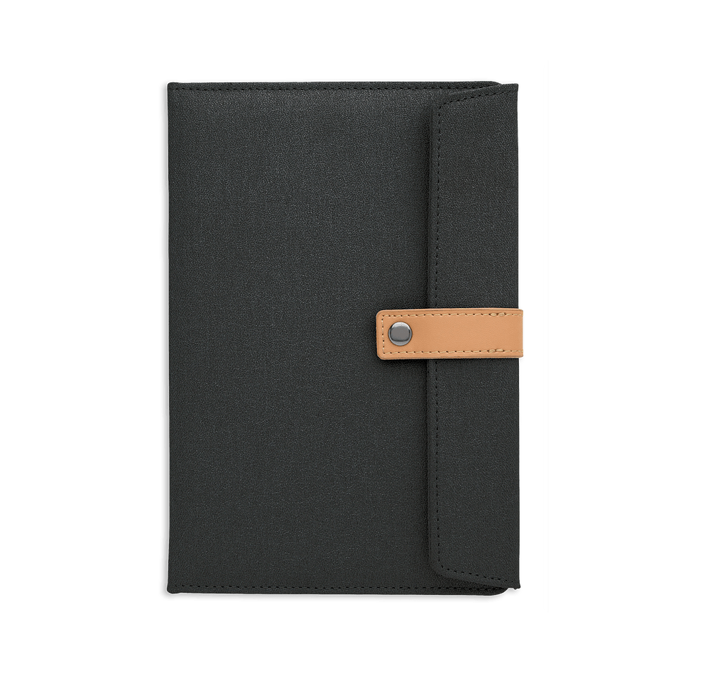 Two-Tone Notebook with Leather Closure-default