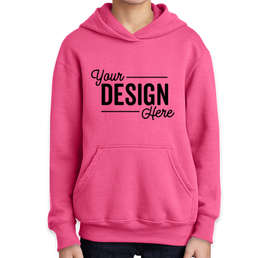 Port & Company Youth Core Pullover Hoodie - Color: Neon Pink