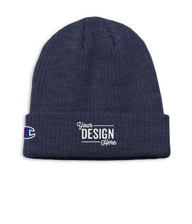 Champion Ribbed Knit Beanie - Color: Heather Navy
