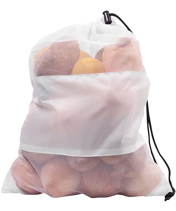 Large Micro-Mesh Drawstring Pouch