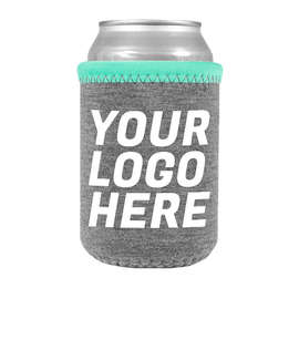 Heathered Jersey Neoprene Can Cooler - Color: Charcoal Gray / Ice Green / Gray
