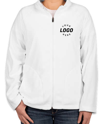 Team 365 Women's Full Zip Microfleece Jacket - White