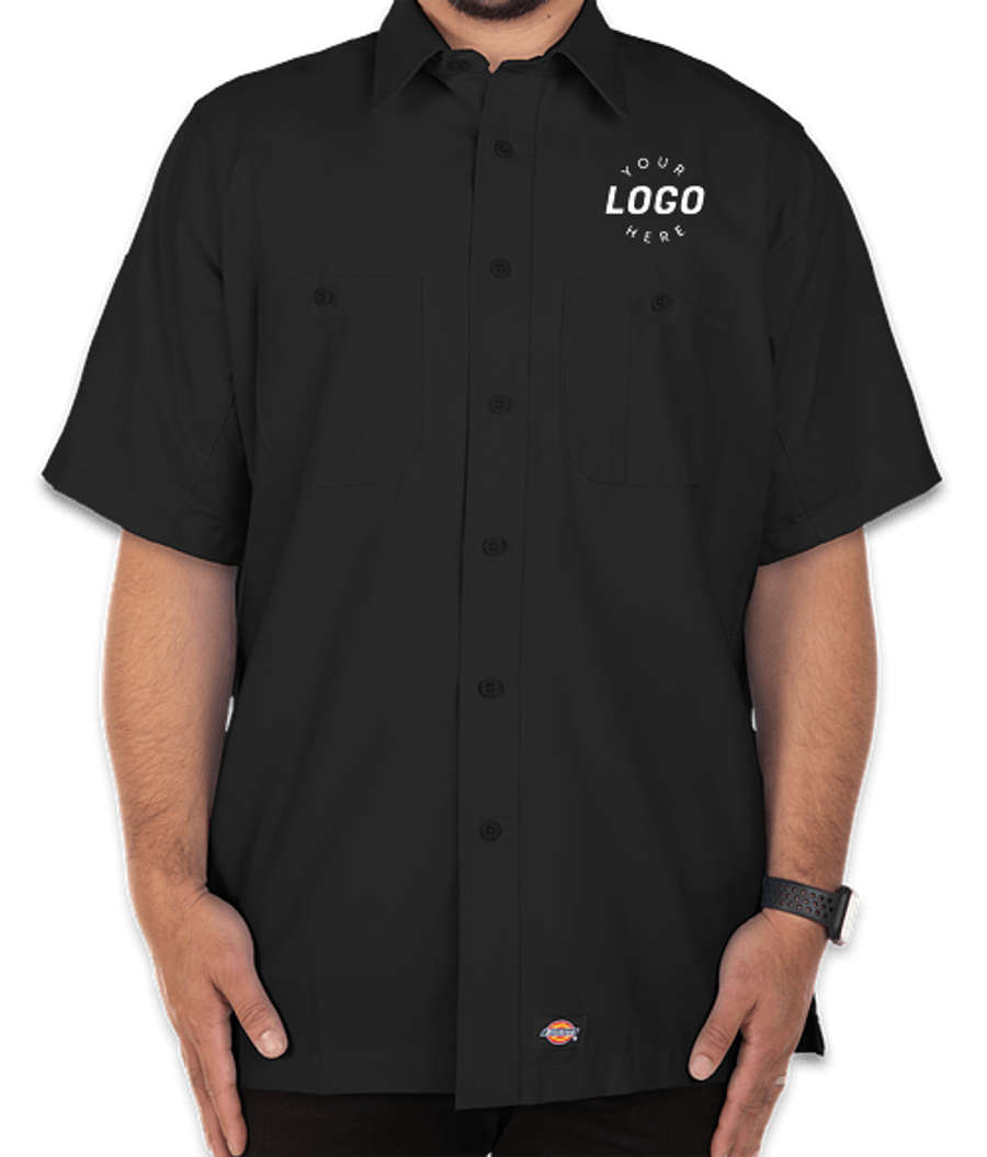 Dickies Canvas Short Sleeve Work Shirt in Black