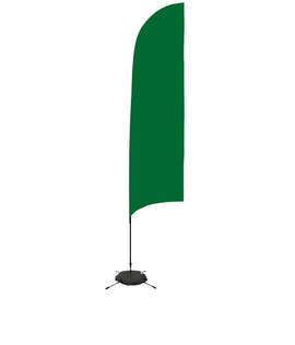 Full Color 13’ Streamline Razor Flag with Cross Base - Color: Kelly Green