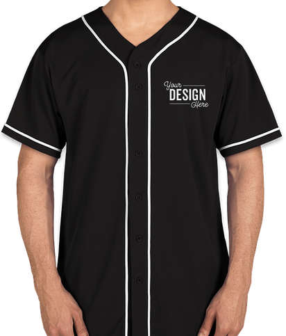 Augusta Wicking Mesh Contrast Trim Baseball Jersey - Black / White
