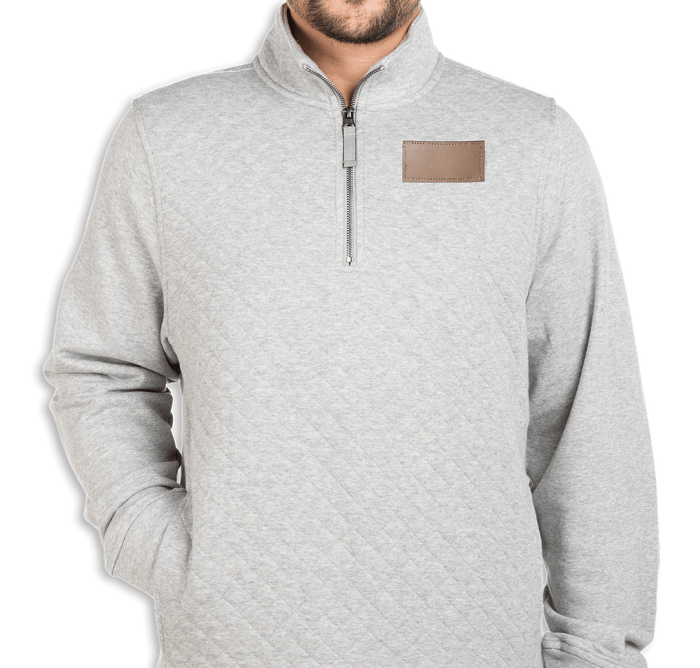 Charles River Franconia Quarter Zip Sweatshirt - Faux Leather Patch-default