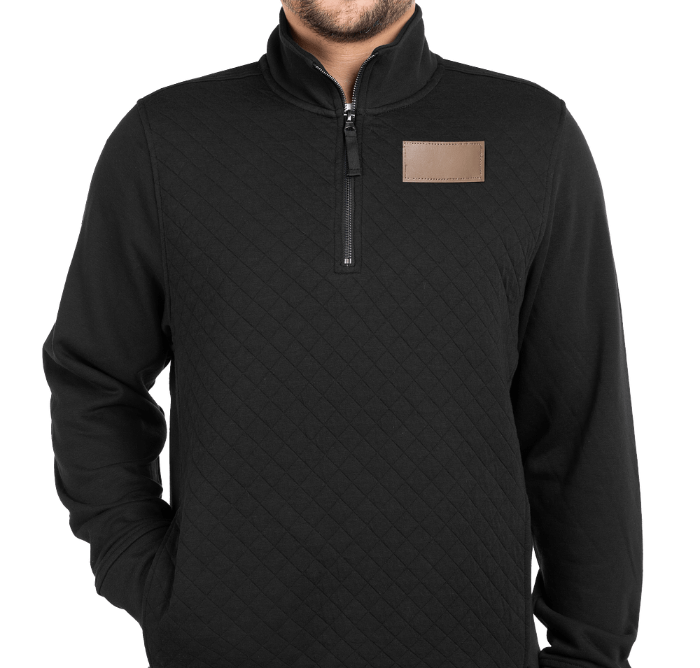 Charles River Franconia Quarter Zip Sweatshirt - Faux Leather Patch-default