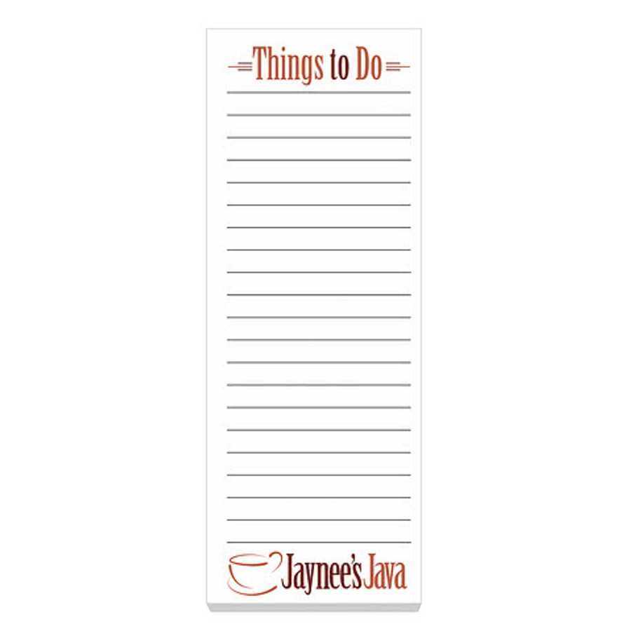Full Color Souvenir Sticky Note - 3" x 8" - 25 sheets/pad (Case of 500) in White