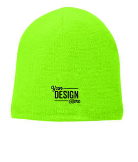 Port & Company Acrylic Fleece Lined Beanie - Color: Neon Green