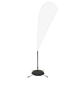 Full Color 8’ Streamline Teardrop Flag with Cross Base - Color: White