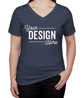 Bella + Canvas Women's Tri-Blend V-Neck T-shirt - Color: Solid Navy Triblend