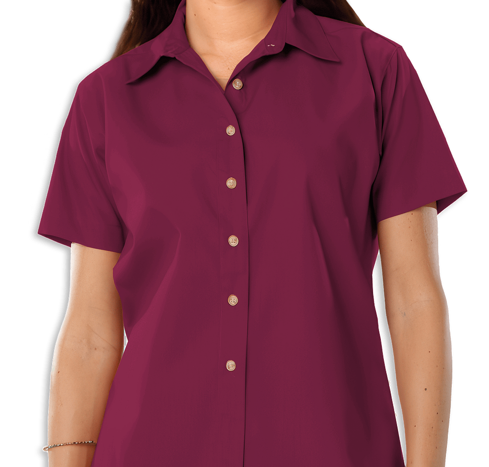 Blue Generation Women's Scotchgard Short Sleeve Dress Shirt - Printed-default