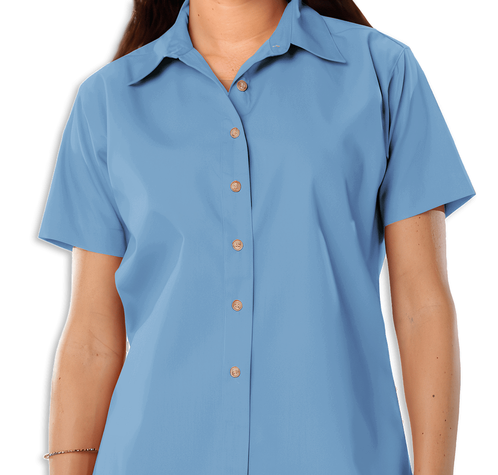 Blue Generation Women's Scotchgard Short Sleeve Dress Shirt - Printed-default