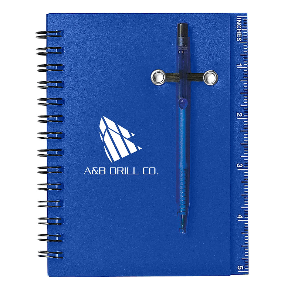 Spiral Soft Cover Notebook with Ruler and Pen