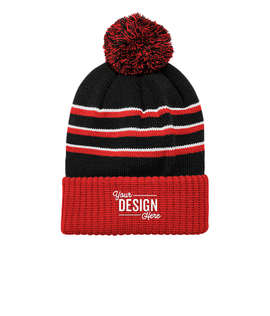 Richardson Stripe Cuffed Beanie - Color: Black / Red / White