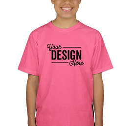 Canada - Gildan Youth 100% Cotton T-shirt - Color: Safety Pink