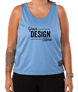 Augusta Women's Mesh Reversible Pinnie - Color: Columbia Blue / White