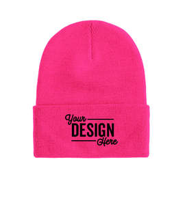 Port & Company Cuff Beanie - Color: Neon Pink Glo