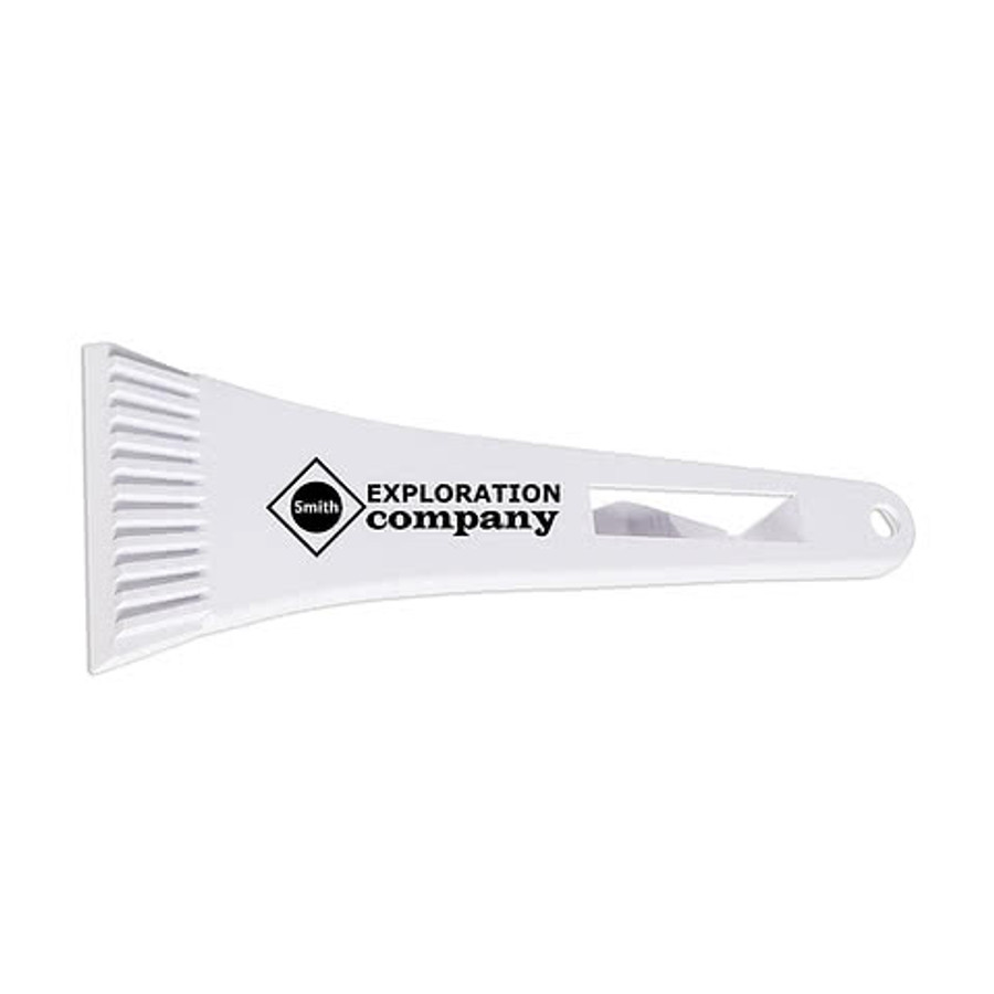 9" Visor Clip Ice Scraper in White
