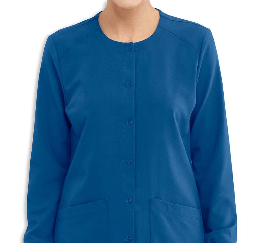 Skechers by Barco Women’s Stability Snap Front Recycled Warm-Up Scrub Jacket-default