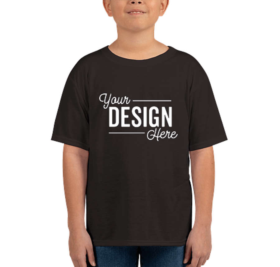Gildan Youth Softstyle Jersey T-shirt in Black