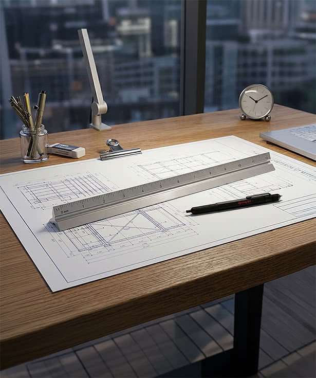 Laser Engraved 12" Triangular Ruler