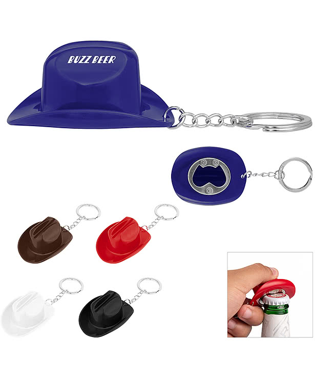 Cowboy Hat Bottle Opener Keychain