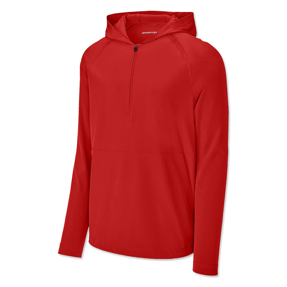 Custom Sport-Tek Repeat Half Zip Long Sleeve Hooded Baseball