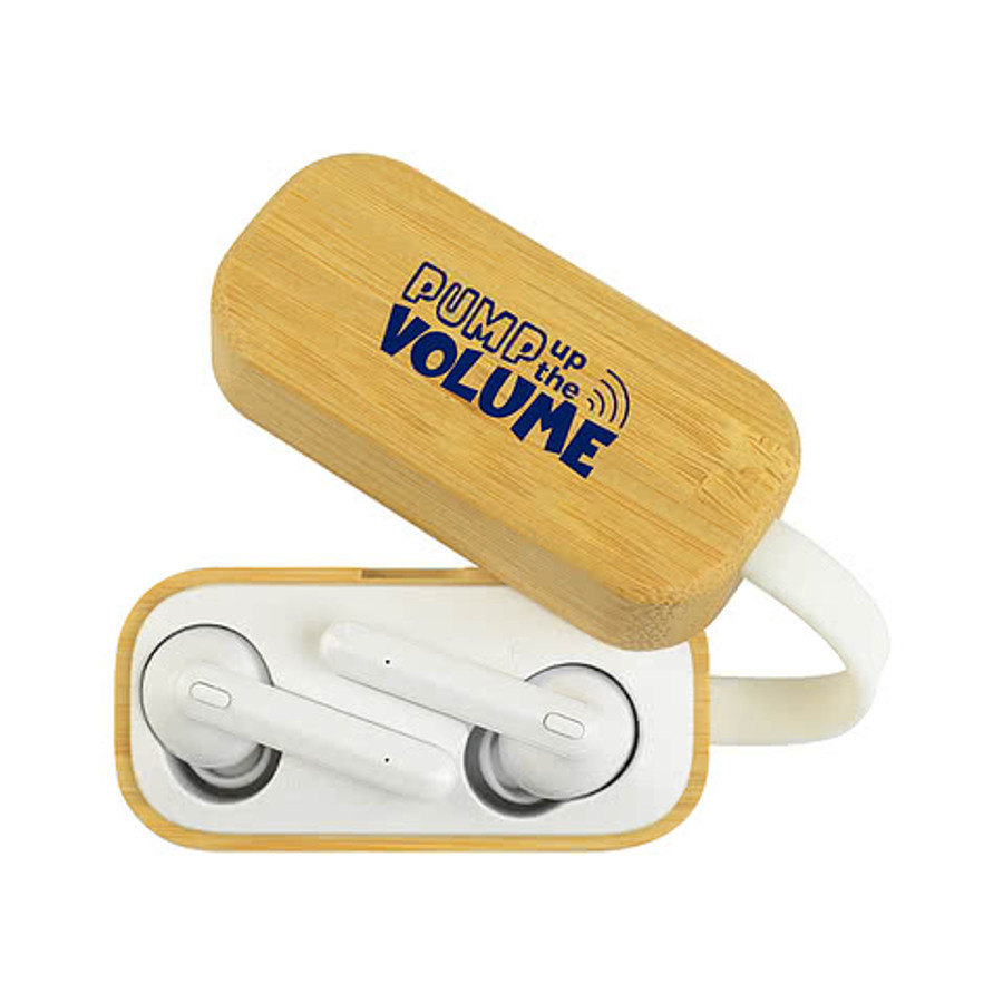 Truly Wireless Earbuds with Bamboo Charging Case