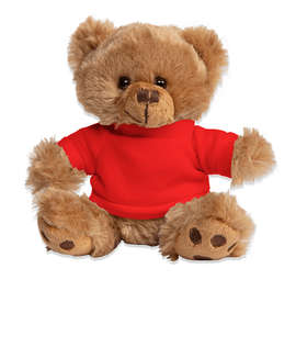 6" Big Paw Brown Bear - Color: Red
