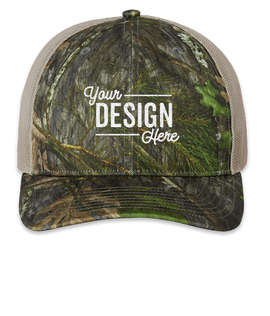 Richardson Patterned Snapback Trucker Hat - Color: Mossy Oak Obsession / Khaki