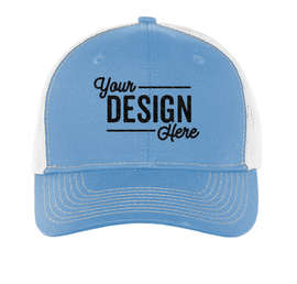Port Authority Snapback Trucker Hat - Color: Carolina Blue / White