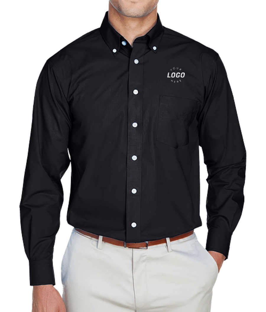 Devon & Jones Tall Crown Collection Broadcloth Woven Dress Shirt - Printed in Black