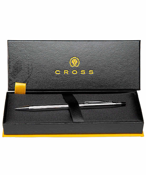 Laser Engraved Cross Classic Century Chrome Ballpoint Pen (black ink)