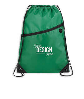 Robin Zipper Drawstring Bag - Color: Green
