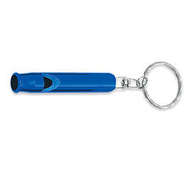 Laser Engraved Safety Whistle Keychain - Color: Blue