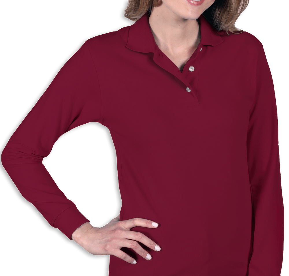 Blue Generation Women's Superblend Easy-Care Pique Long Sleeve Polo-default