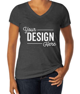 District Women's Tri-Blend V-Neck T-shirt - Color: Heathered Charcoal