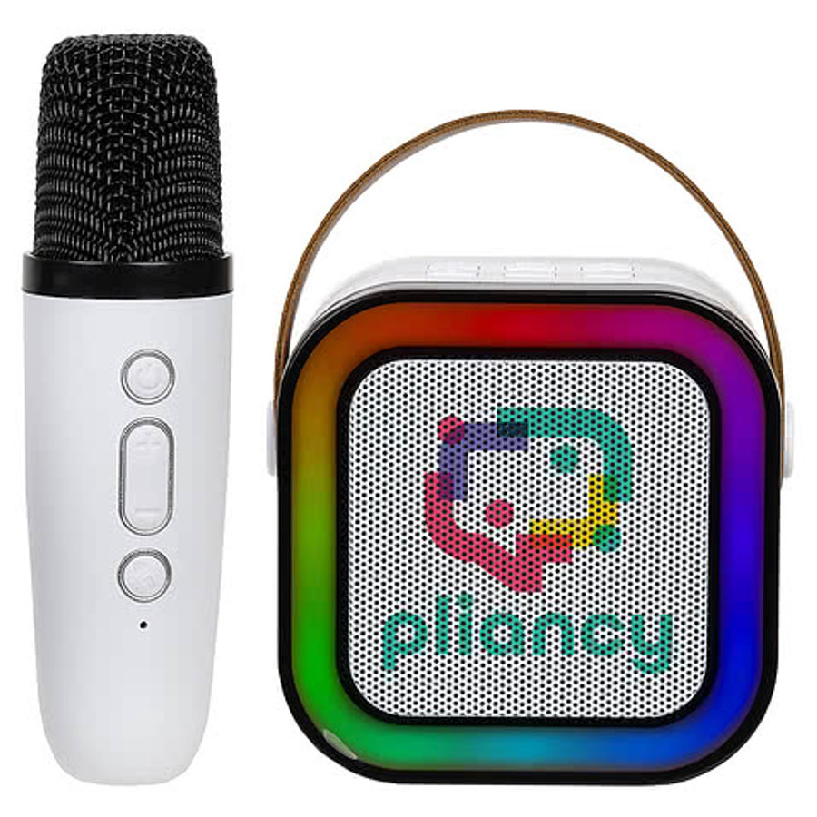 Full Color Audition Wireless Karaoke Speaker with Microphone in White