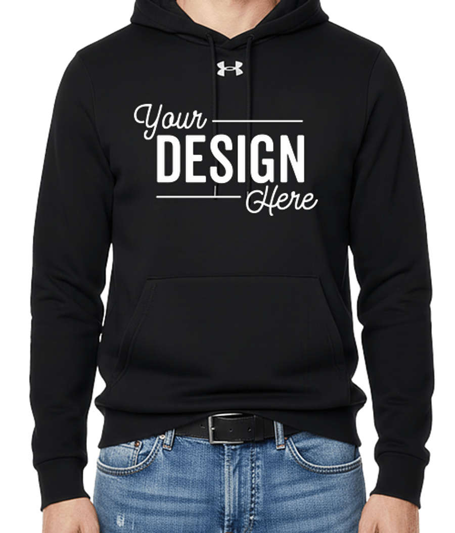 Under Armour Team Icon Fleece Pullover Hoodie in Black / White