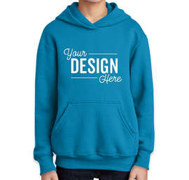 Port & Company Youth Core Pullover Hoodie - Color: Neon Blue