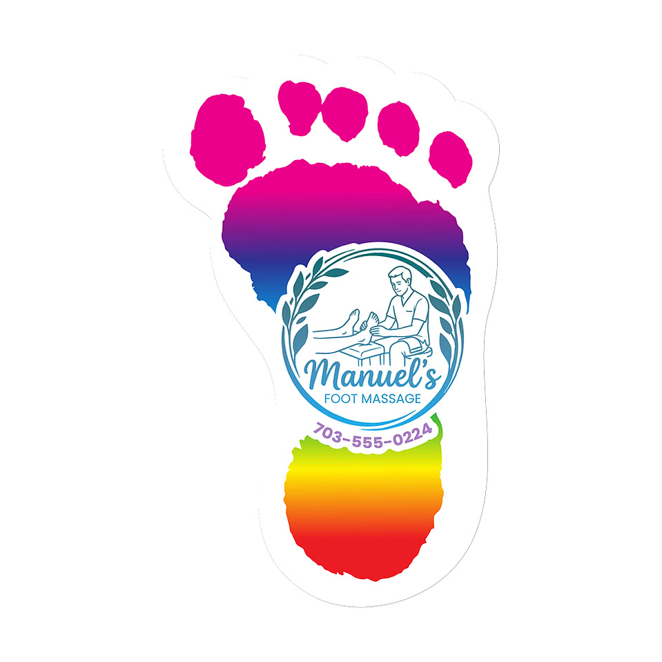 Full Color Re-Stick-It 2 in. x 3.125 in. Right Foot Shaped Reusable Decal