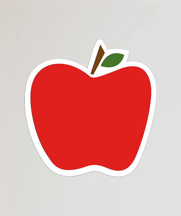 Full Color Re-Stick-It 2.25 in. x 2.25 in. Apple Shaped Reusable Decal