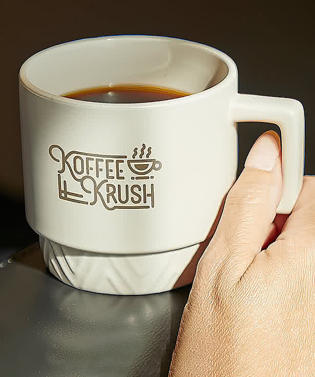 12 oz. Paco Ceramic Herringbone Mug