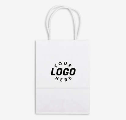 Pup Small White Kraft Paper Shopper Bag-default