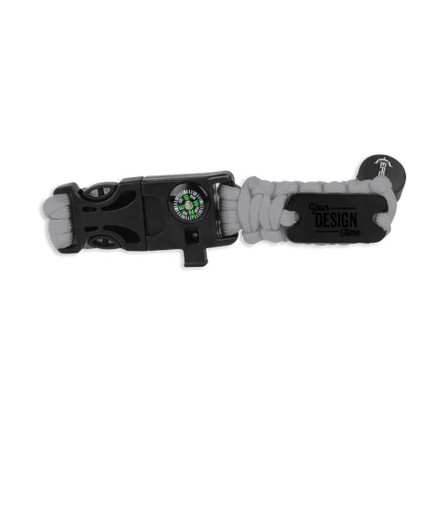 Laser Engraved EPEX Cougar Mountain Adjustable Paracord Bracelet in Gray