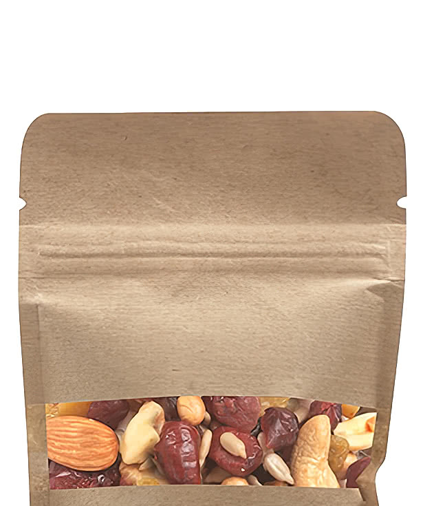 Full Color Kraft Resealable Snack Bag with Fitness Trail Mix