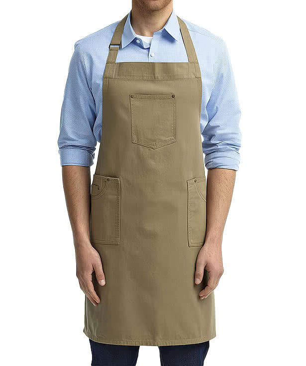 Artisan Collection Chino Full Length Three-Pocket Apron - Embroidered