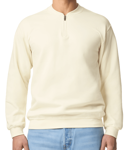 Gildan Softstyle Eco Quarter Zip Sweatshirt in Off White
