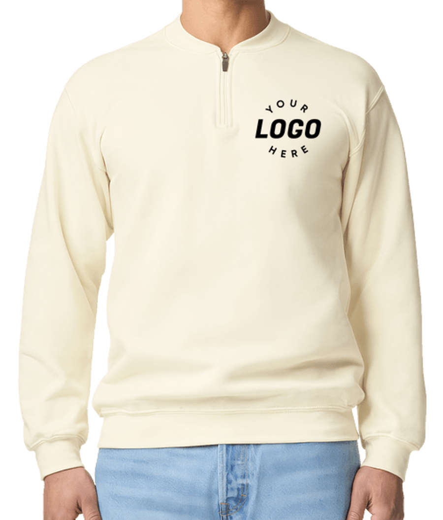 Gildan Softstyle Eco Quarter Zip Sweatshirt in Off White